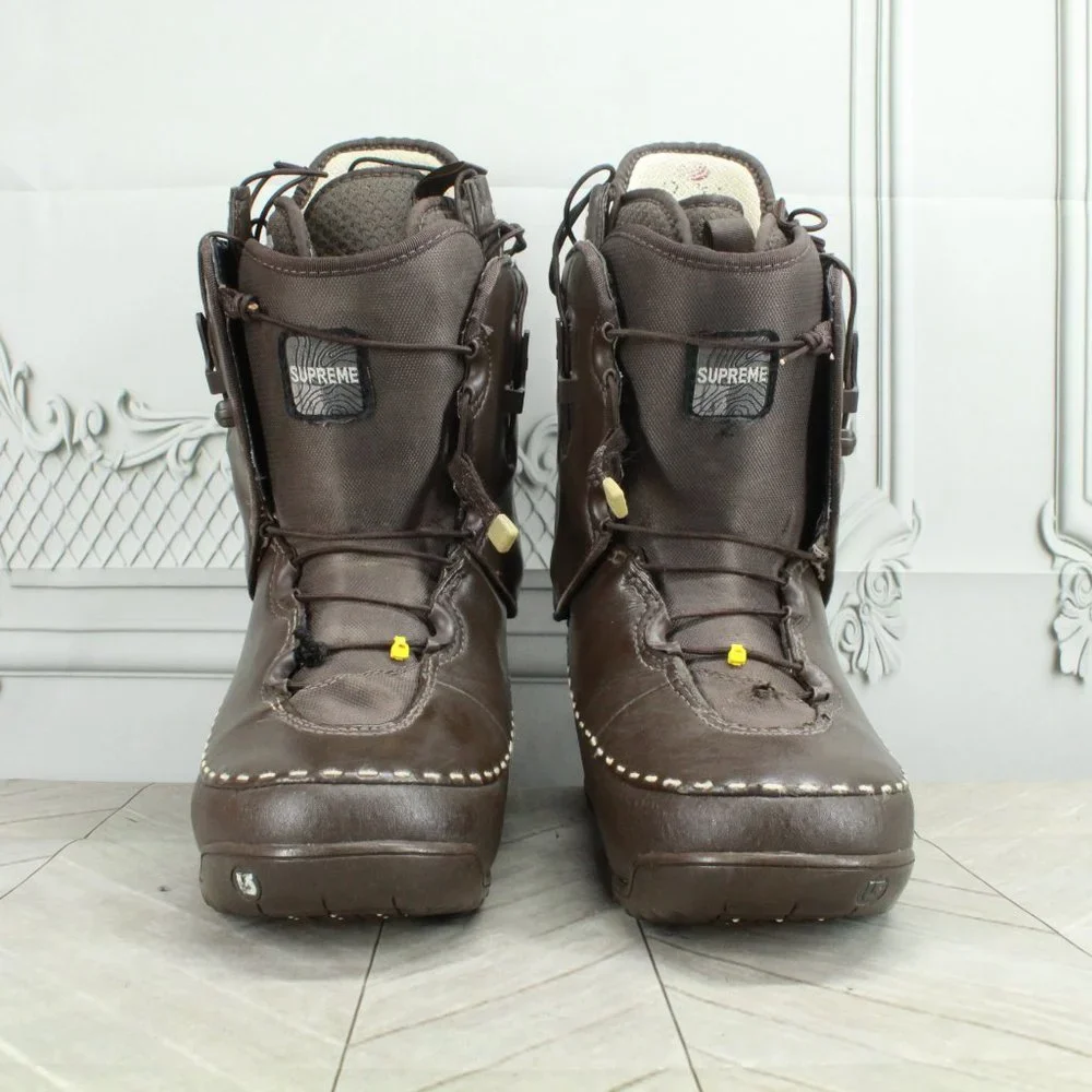 Burton Supreme Brown Leather Nylon Snowboard Boots Size 6.5 - Picture 4 of 9